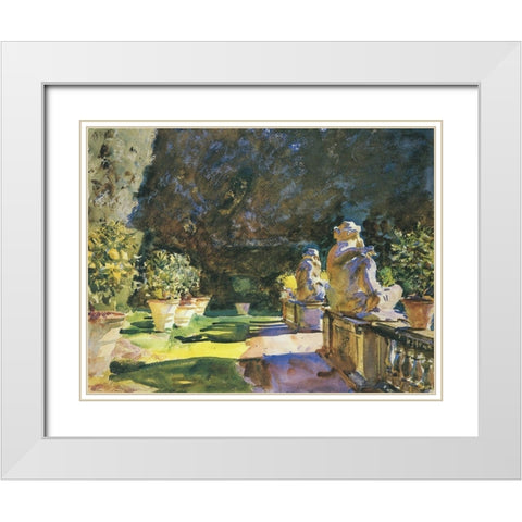 Villa de Marlia, Lucca, c. 1910 White Modern Wood Framed Art Print with Double Matting by Sargent, John Singer