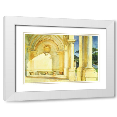 Villa Falconieri 1910 White Modern Wood Framed Art Print with Double Matting by Sargent, John Singer