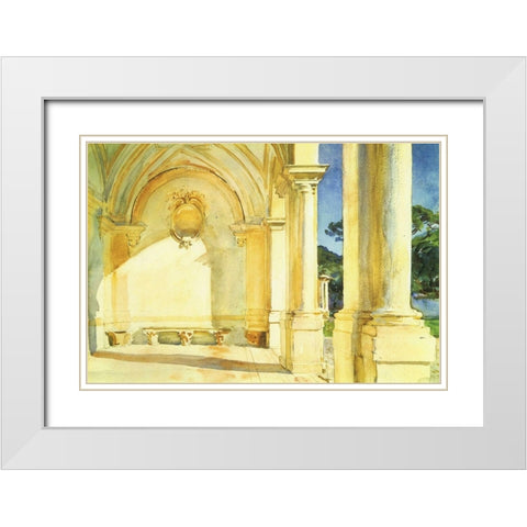 Villa Falconieri 1910 White Modern Wood Framed Art Print with Double Matting by Sargent, John Singer