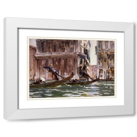 Vue de Venise, 1902-04 White Modern Wood Framed Art Print with Double Matting by Sargent, John Singer