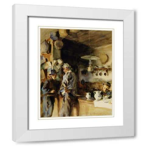 Wineshop, 1903 White Modern Wood Framed Art Print with Double Matting by Sargent, John Singer
