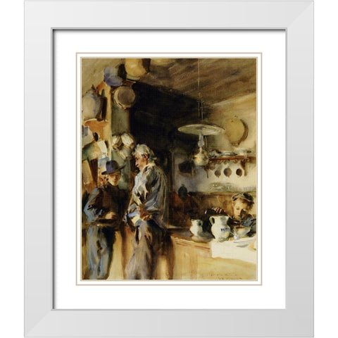 Wineshop, 1903 White Modern Wood Framed Art Print with Double Matting by Sargent, John Singer
