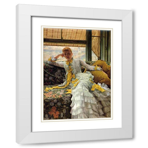 July White Modern Wood Framed Art Print with Double Matting by Tissot, James
