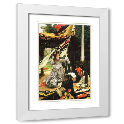 Still On Top White Modern Wood Framed Art Print with Double Matting by Tissot, James Jacques