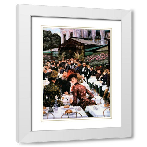 The Artists Ladies White Modern Wood Framed Art Print with Double Matting by Tissot, James Jacques