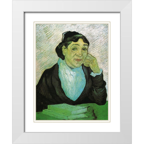 Madame Trabuc White Modern Wood Framed Art Print with Double Matting by Van Gogh, Vincent