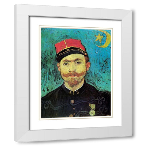 Milliet 2nd Lt Zouaves White Modern Wood Framed Art Print with Double Matting by Van Gogh, Vincent