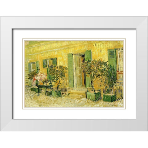 Restaurant At Asnieres White Modern Wood Framed Art Print with Double Matting by Van Gogh, Vincent