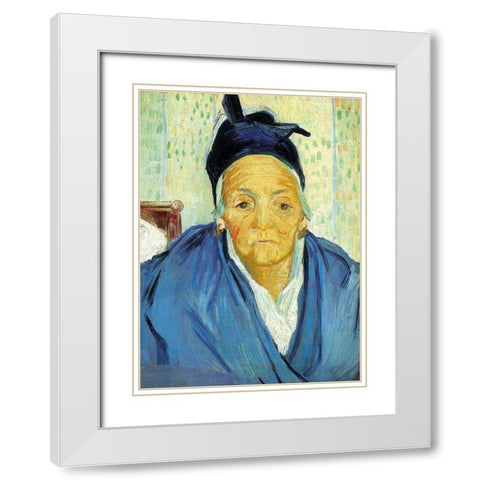 An Old Woman From Arles White Modern Wood Framed Art Print with Double Matting by Van Gogh, Vincent