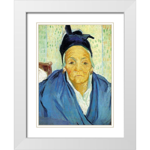 An Old Woman From Arles White Modern Wood Framed Art Print with Double Matting by Van Gogh, Vincent