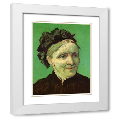 Artists Mother White Modern Wood Framed Art Print with Double Matting by Van Gogh, Vincent