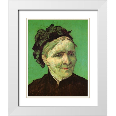Artists Mother White Modern Wood Framed Art Print with Double Matting by Van Gogh, Vincent