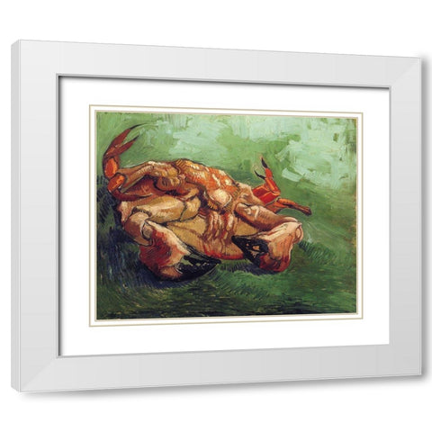 Crab On His Back White Modern Wood Framed Art Print with Double Matting by Van Gogh, Vincent