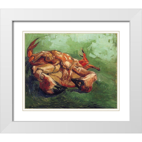 Crab On His Back White Modern Wood Framed Art Print with Double Matting by Van Gogh, Vincent