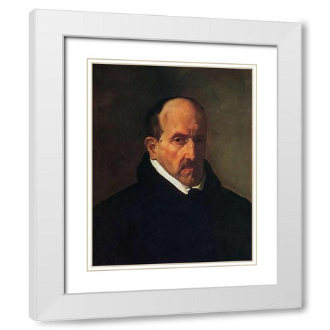 The Poet Don Luis De Gongora YArgote White Modern Wood Framed Art Print with Double Matting by Velazquez, Diego