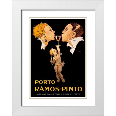 Porto Ramos White Modern Wood Framed Art Print with Double Matting by Vincent, Rene