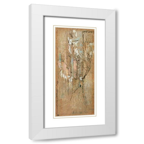 A Street In Venice 1880 White Modern Wood Framed Art Print with Double Matting by Whistler, James McNeill