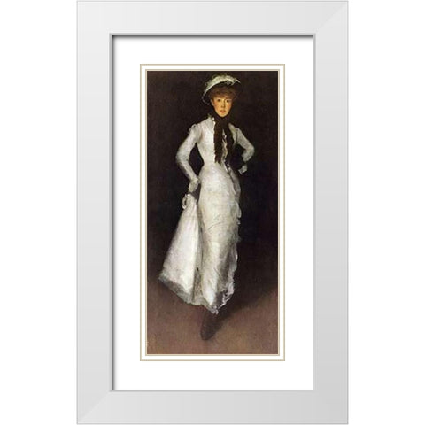 Arrangement In Black White White Modern Wood Framed Art Print with Double Matting by Whistler, James McNeill
