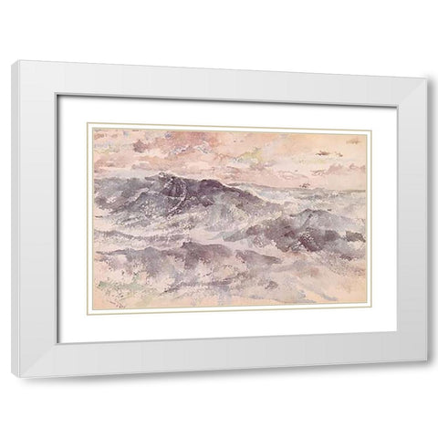 Arrangement In Blue And Silver The Great Sea 1885 White Modern Wood Framed Art Print with Double Matting by Whistler, James McNeill