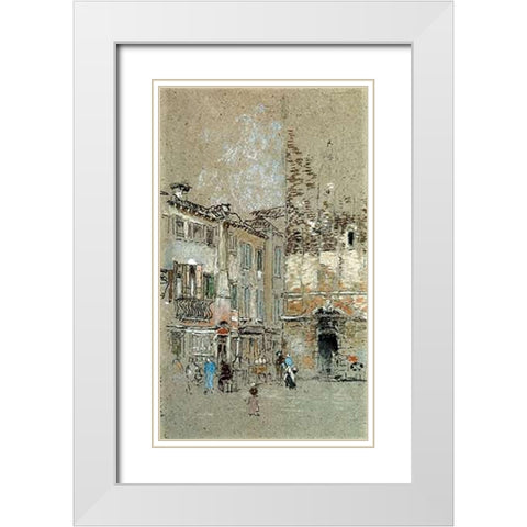 Campanile Santa Margharita 1880 White Modern Wood Framed Art Print with Double Matting by Whistler, James McNeill