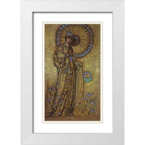 Design For A Mosaic 1888 White Modern Wood Framed Art Print with Double Matting by Whistler, James McNeill
