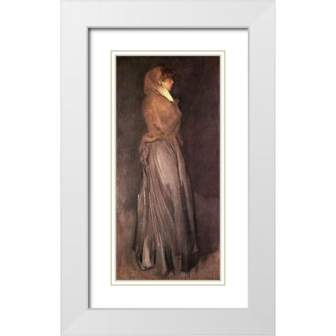 Effie Dean White Modern Wood Framed Art Print with Double Matting by Whistler, James McNeill