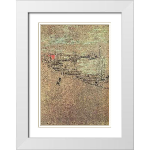 From The Cafe Orientale 1879 White Modern Wood Framed Art Print with Double Matting by Whistler, James McNeill