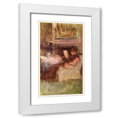 Miss Ethel Philip White Modern Wood Framed Art Print with Double Matting by Whistler, James McNeill