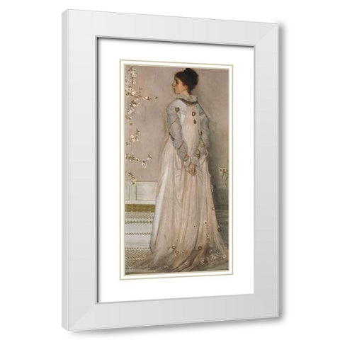 Mrs Frances Leyland White Modern Wood Framed Art Print with Double Matting by Whistler, James McNeill