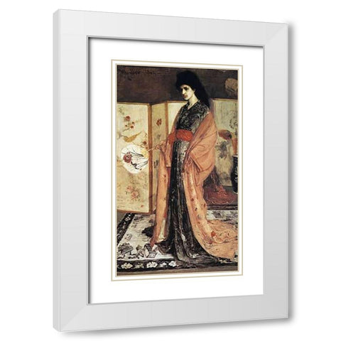 Princess From Land Porcelain White Modern Wood Framed Art Print with Double Matting by Whistler, James McNeill