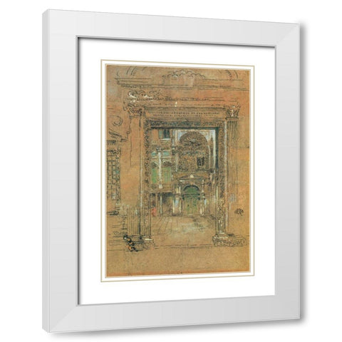 San Giovanni Apostolo Et Evangelistae 1880 White Modern Wood Framed Art Print with Double Matting by Whistler, James McNeill