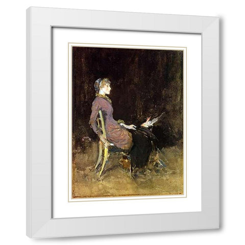 Study In Black And Gold Madge ODonoghue 1883 White Modern Wood Framed Art Print with Double Matting by Whistler, James McNeill