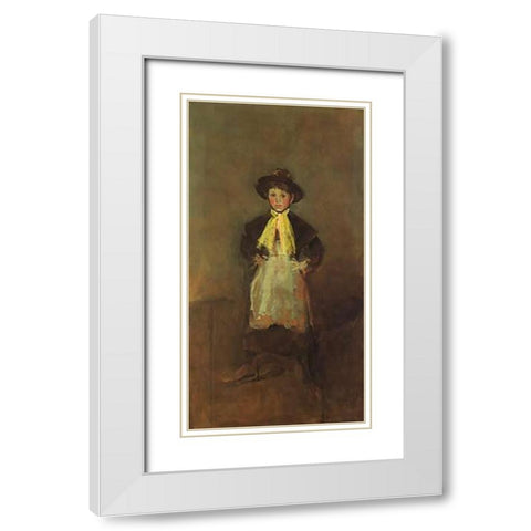 The Chelsea Girl 1884 White Modern Wood Framed Art Print with Double Matting by Whistler, James McNeill