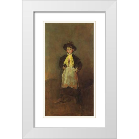 The Chelsea Girl 1884 White Modern Wood Framed Art Print with Double Matting by Whistler, James McNeill