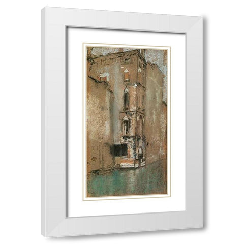 The Old Marble Palace 1880 White Modern Wood Framed Art Print with Double Matting by Whistler, James McNeill