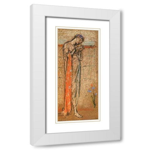 The Purple Iris 1870 White Modern Wood Framed Art Print with Double Matting by Whistler, James McNeill