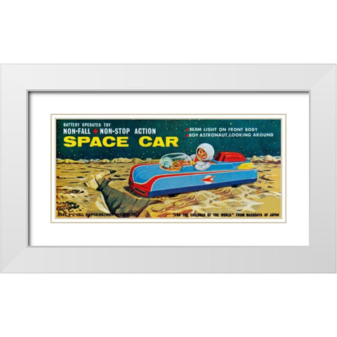 Space Car White Modern Wood Framed Art Print with Double Matting by Retrobot