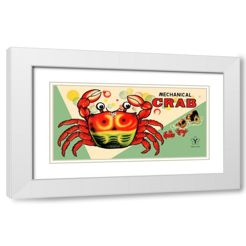 Mechanical Crab White Modern Wood Framed Art Print with Double Matting by Retrobot
