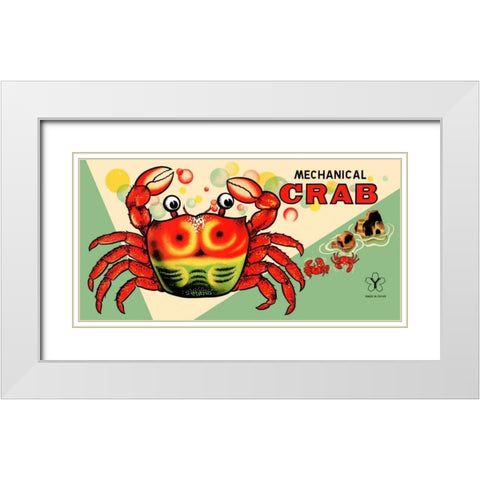 Mechanical Crab White Modern Wood Framed Art Print with Double Matting by Retrobot