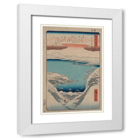 Evening Snow at Hira White Modern Wood Framed Art Print with Double Matting by Hiroshige, Ando