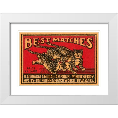 Three Tiger - Best Matches White Modern Wood Framed Art Print with Double Matting by Phillumenart