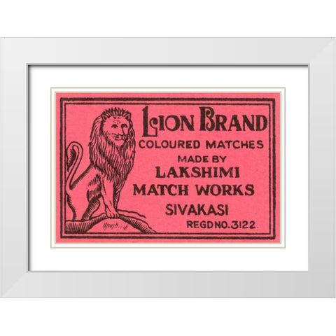 Lion Brand Coloured Matches White Modern Wood Framed Art Print with Double Matting by Phillumenart