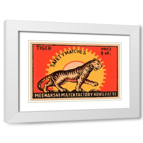 Tiger Safety Matches White Modern Wood Framed Art Print with Double Matting by Phillumenart