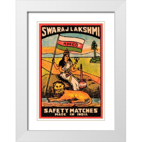 Swaraj Lakshmi Safety Matches White Modern Wood Framed Art Print with Double Matting by Phillumenart