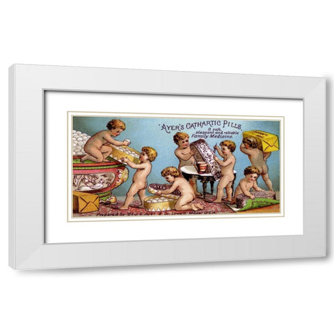 Ayers Cathartic Pills White Modern Wood Framed Art Print with Double Matting by Advertisement
