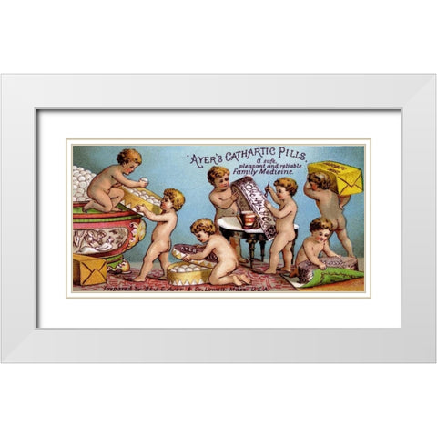 Ayers Cathartic Pills White Modern Wood Framed Art Print with Double Matting by Advertisement