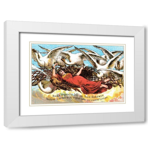 Halls Vegetable Sicillian Hair Renewer White Modern Wood Framed Art Print with Double Matting by Advertisement