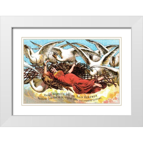 Halls Vegetable Sicillian Hair Renewer White Modern Wood Framed Art Print with Double Matting by Advertisement
