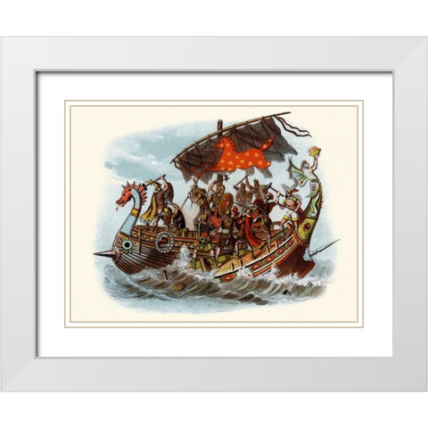 War White Modern Wood Framed Art Print with Double Matting by Unknown