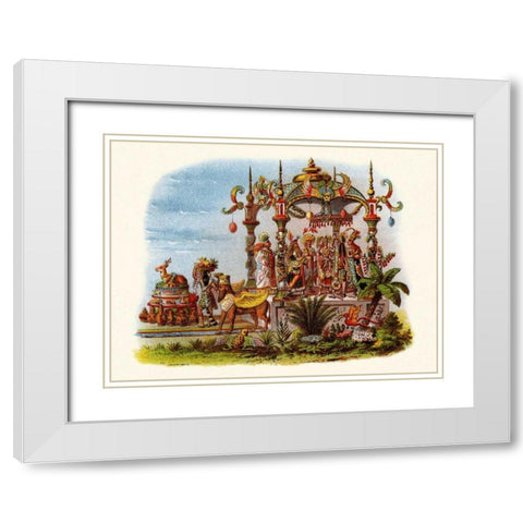 Marriage - Mardi Gras Parade Float Design White Modern Wood Framed Art Print with Double Matting by Unknown